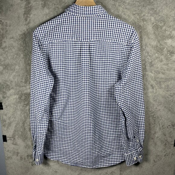 Jos A Bank 1905 Tailored Fit Button Down Dress Shirt Blue Plaid Mens Size M - Picture 2 of 8